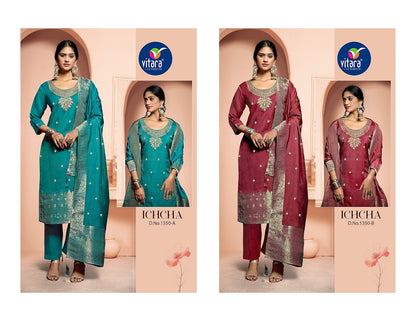 Ichcha Vitara Muslin Readymade Pant Style Suits Exporter