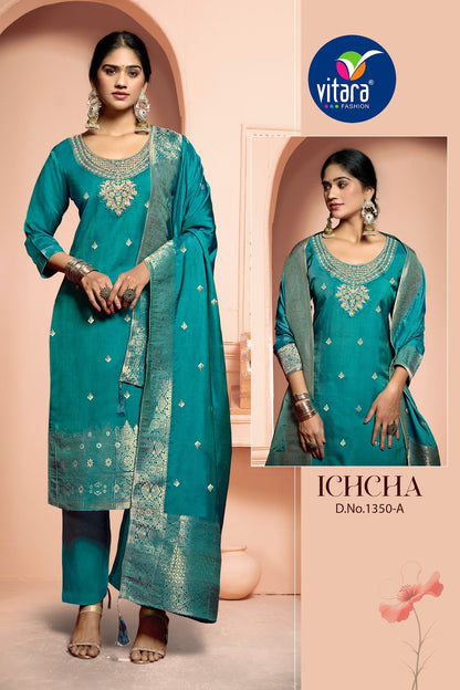 Ichcha Vitara Muslin Readymade Pant Style Suits Exporter