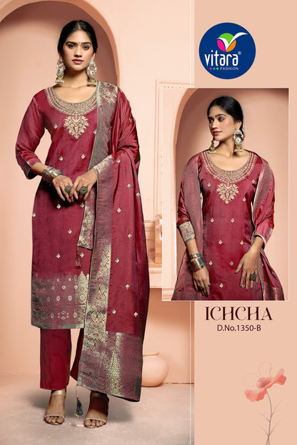 Ichcha Vitara Muslin Readymade Pant Style Suits Exporter