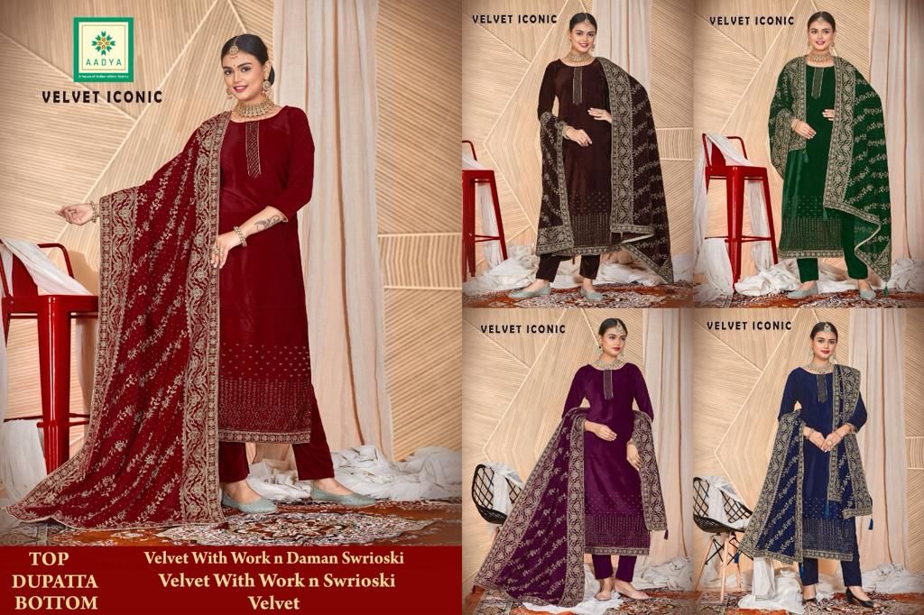 Iconic Aadya Velvet Suits Exporter Ahmedabad