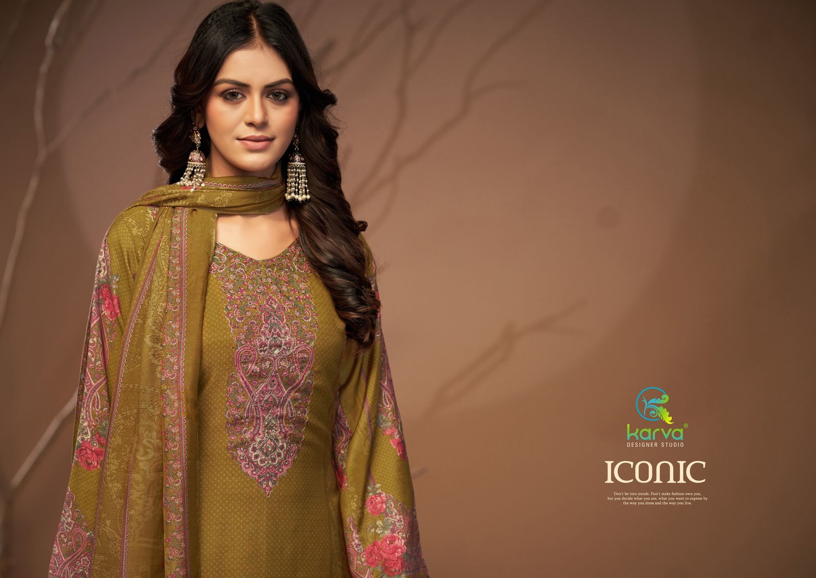 Iconic Karva Designer Studio Viscose Muslin Pant Style Suits Wholesaler Ahmedabad