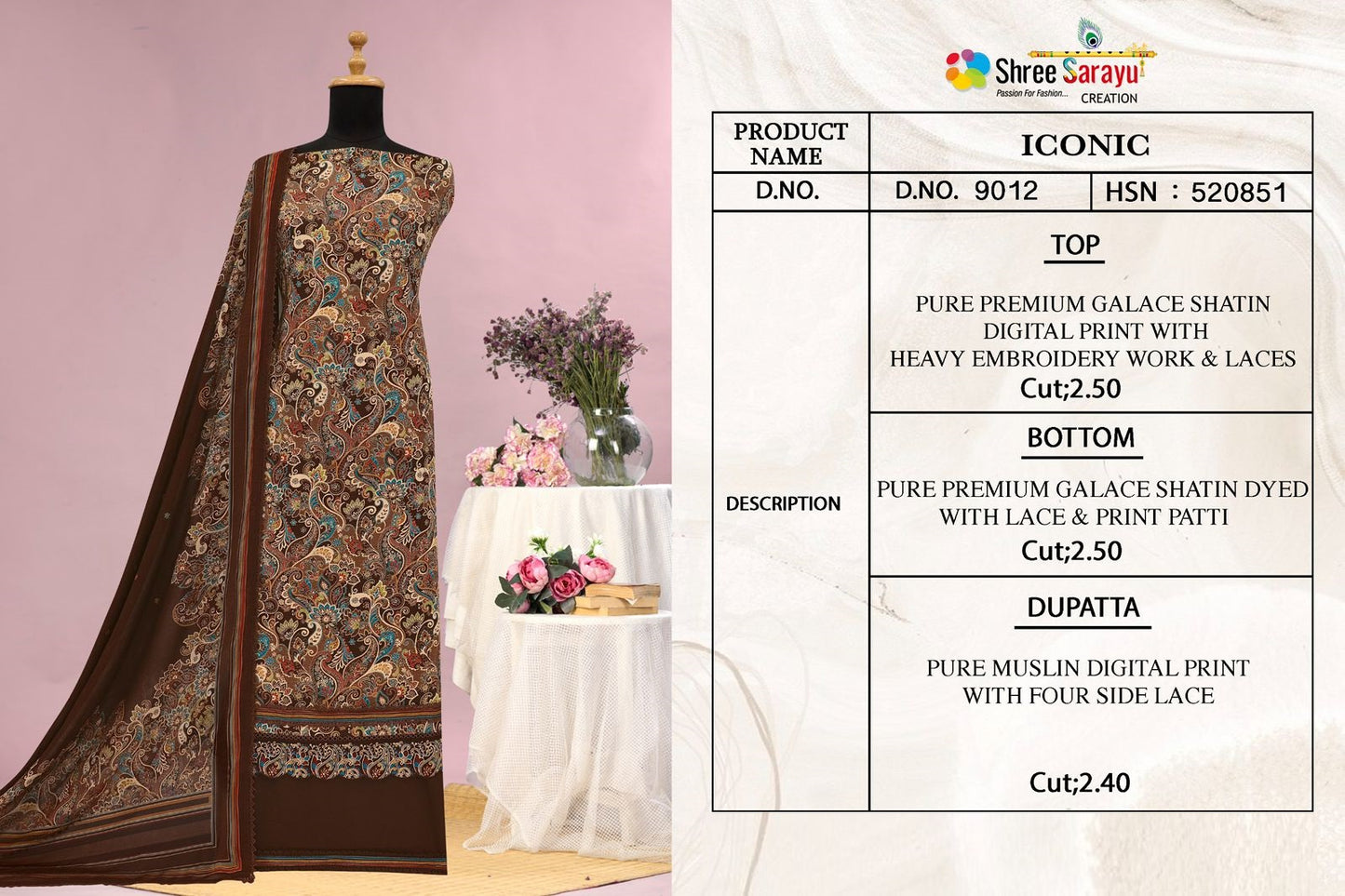 Iconic Shree Sarayu Creation Satin Salwar Suits Wholesaler Ahmedabad