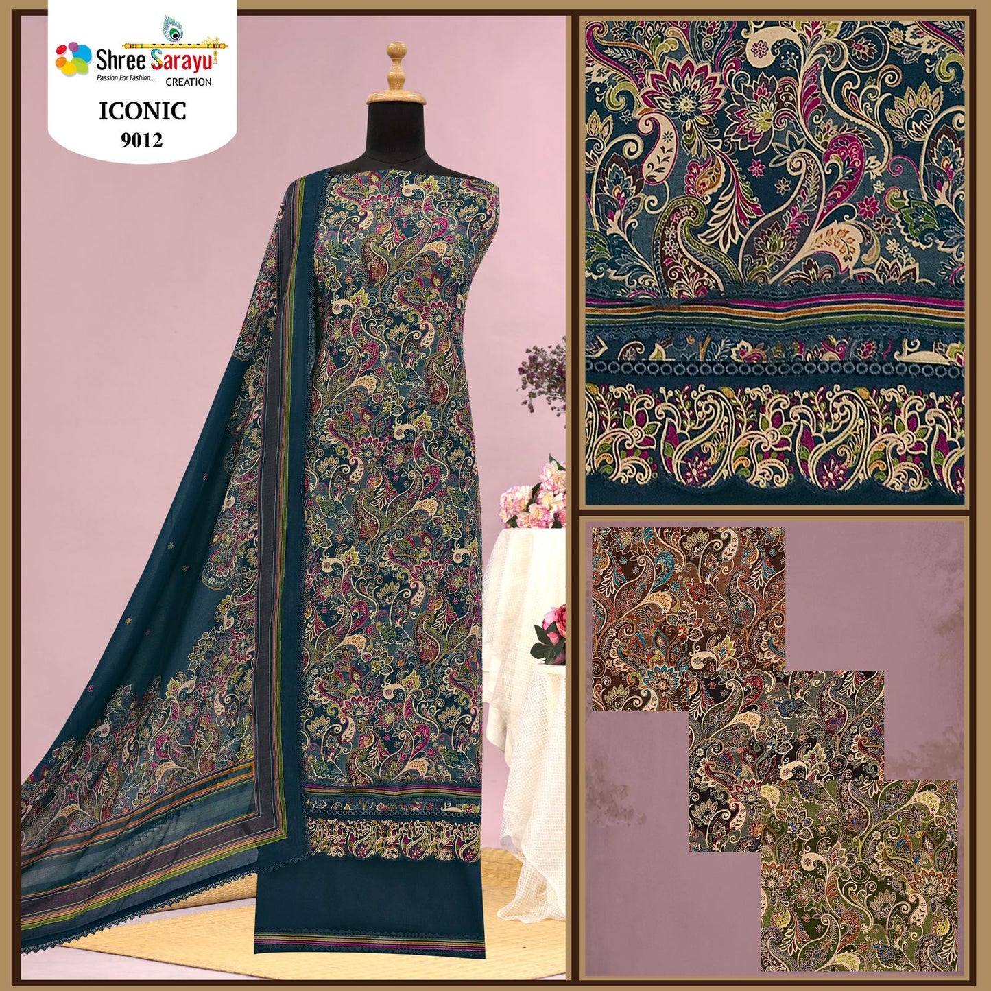 Iconic Shree Sarayu Creation Satin Salwar Suits Wholesaler Ahmedabad
