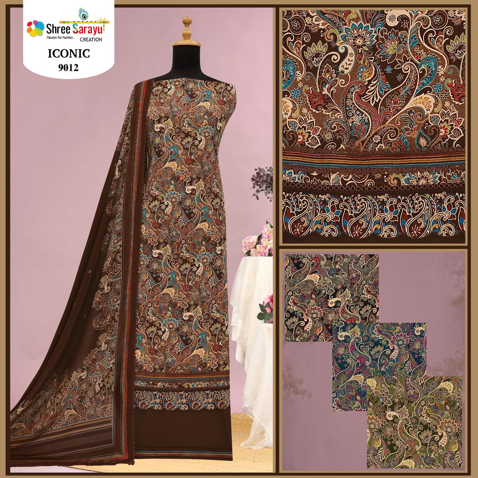 Iconic Shree Sarayu Creation Satin Salwar Suits Wholesaler Ahmedabad