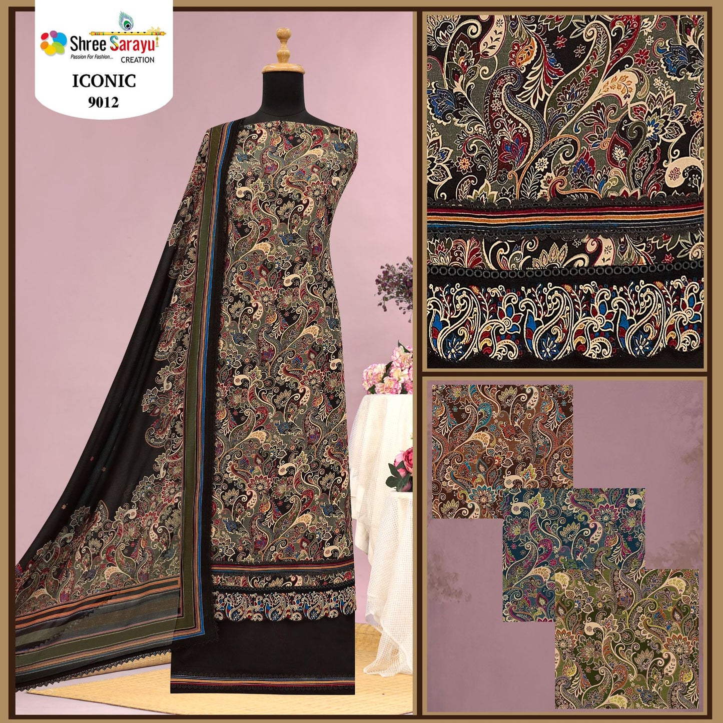 Iconic Shree Sarayu Creation Satin Salwar Suits Wholesaler Ahmedabad