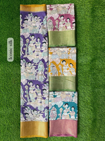 Iconic Silk-1203 Amar Kiran Soft Dola Sarees Exporter Ahmedabad