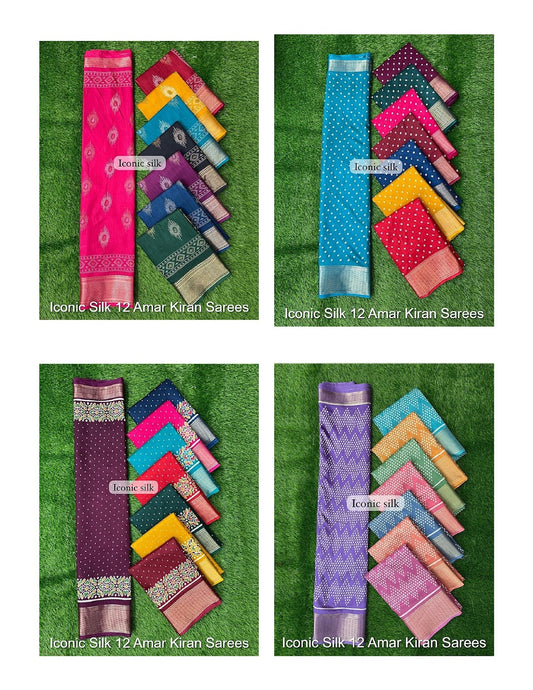 Iconic Silk 12 Amar Kiran Soft Dola Sarees Exporter Gujarat