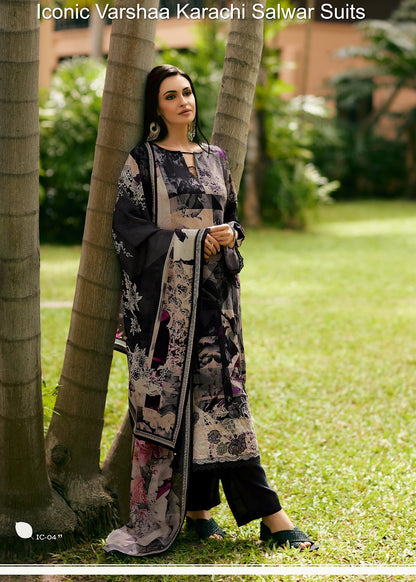 Iconic Varshaa Viscose Cotton Karachi Salwar Suits Wholesaler Ahmedabad