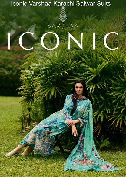 Iconic Varshaa Viscose Cotton Karachi Salwar Suits Wholesaler Ahmedabad