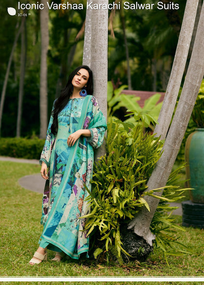 Iconic Varshaa Viscose Cotton Karachi Salwar Suits Wholesaler Ahmedabad