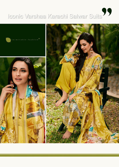 Iconic Varshaa Viscose Cotton Karachi Salwar Suits Wholesaler Ahmedabad