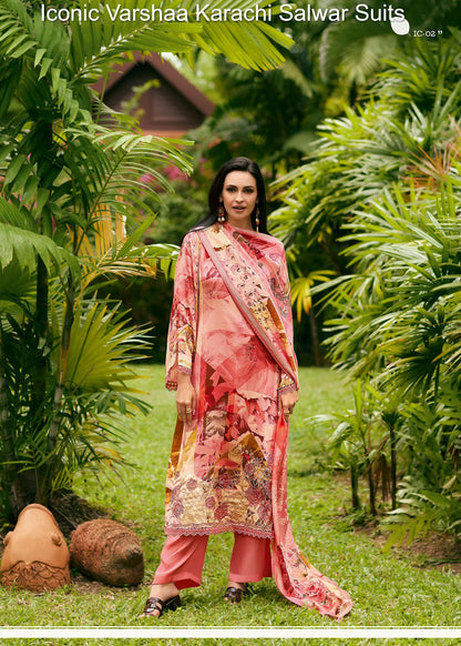 Iconic Varshaa Viscose Cotton Karachi Salwar Suits Wholesaler Ahmedabad