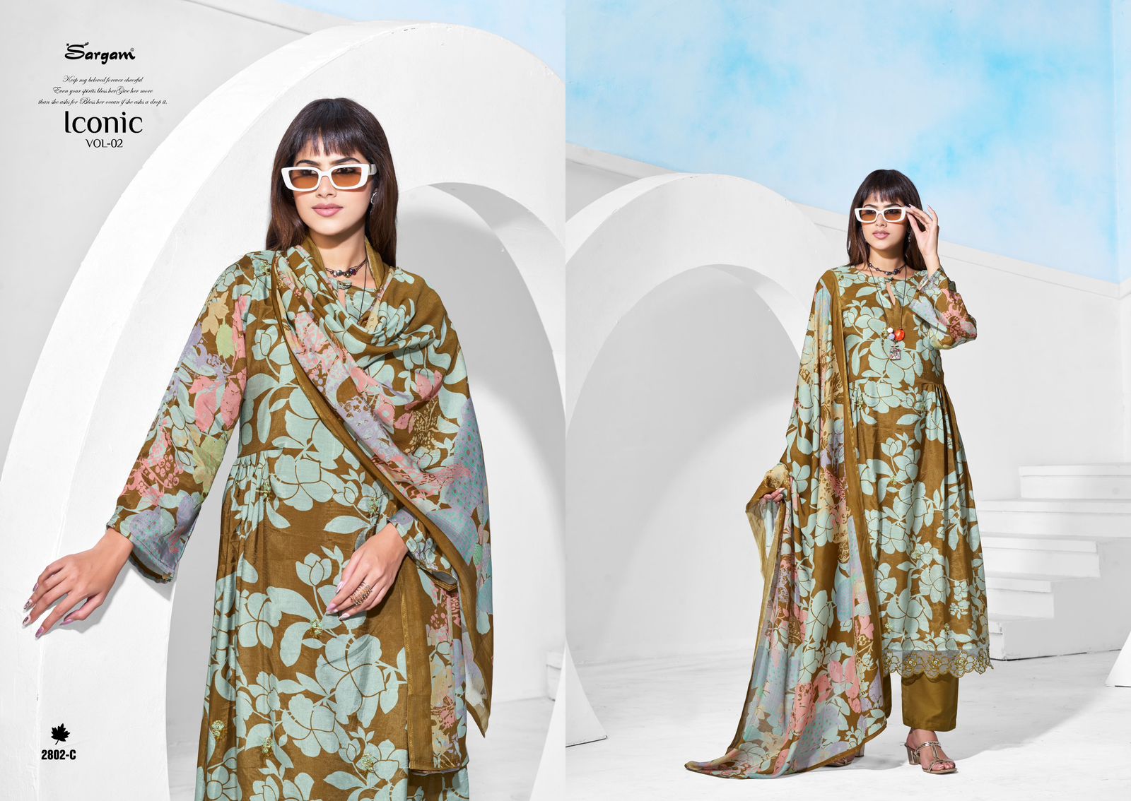 Iconic Vol 2 Sargam Prints Muslin Pant Style Suits Supplier India