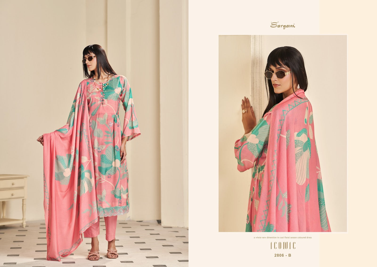 Iconic Vol 3 Sargam Prints Muslin Pant Style Suits Exporter Ahmedabad