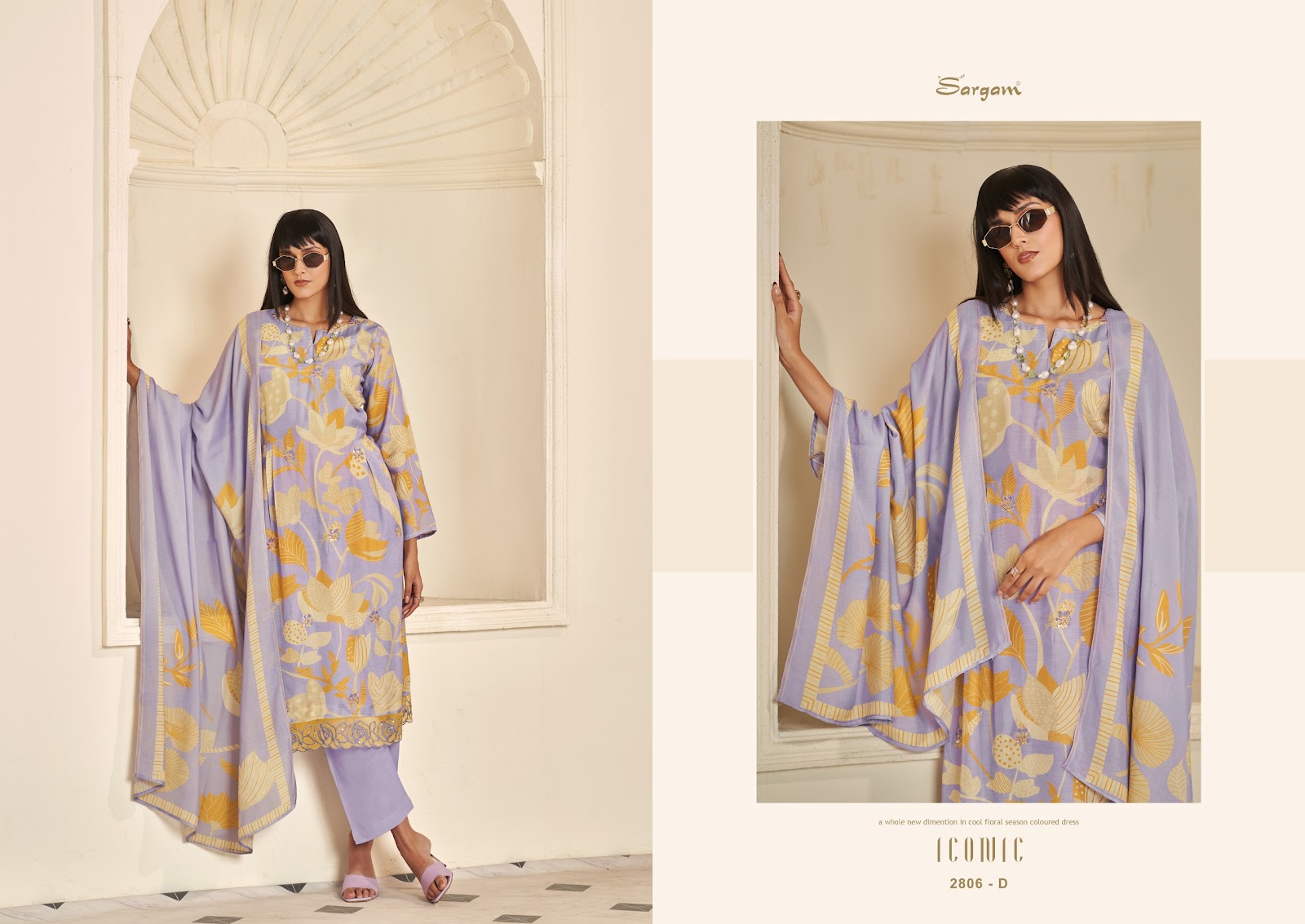 Iconic Vol 3 Sargam Prints Muslin Pant Style Suits Exporter Ahmedabad