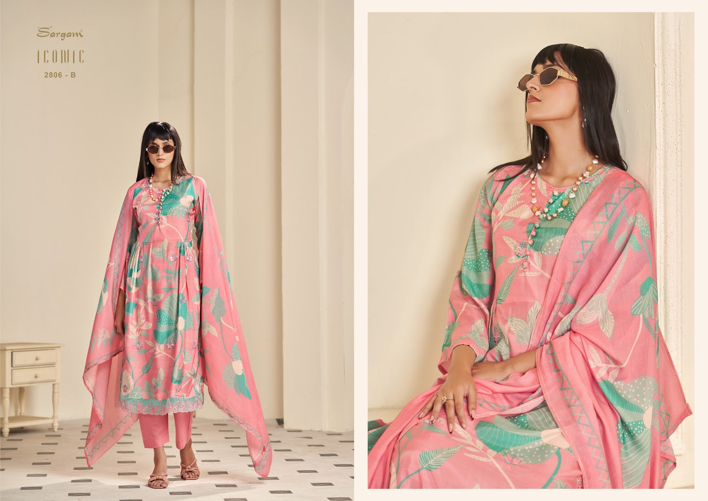 Iconic Vol 3 Sargam Prints Muslin Pant Style Suits Exporter Ahmedabad