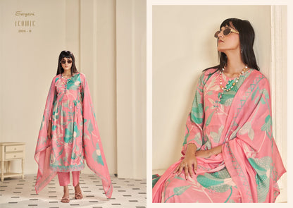 Iconic Vol 3 Sargam Prints Muslin Pant Style Suits Exporter Ahmedabad