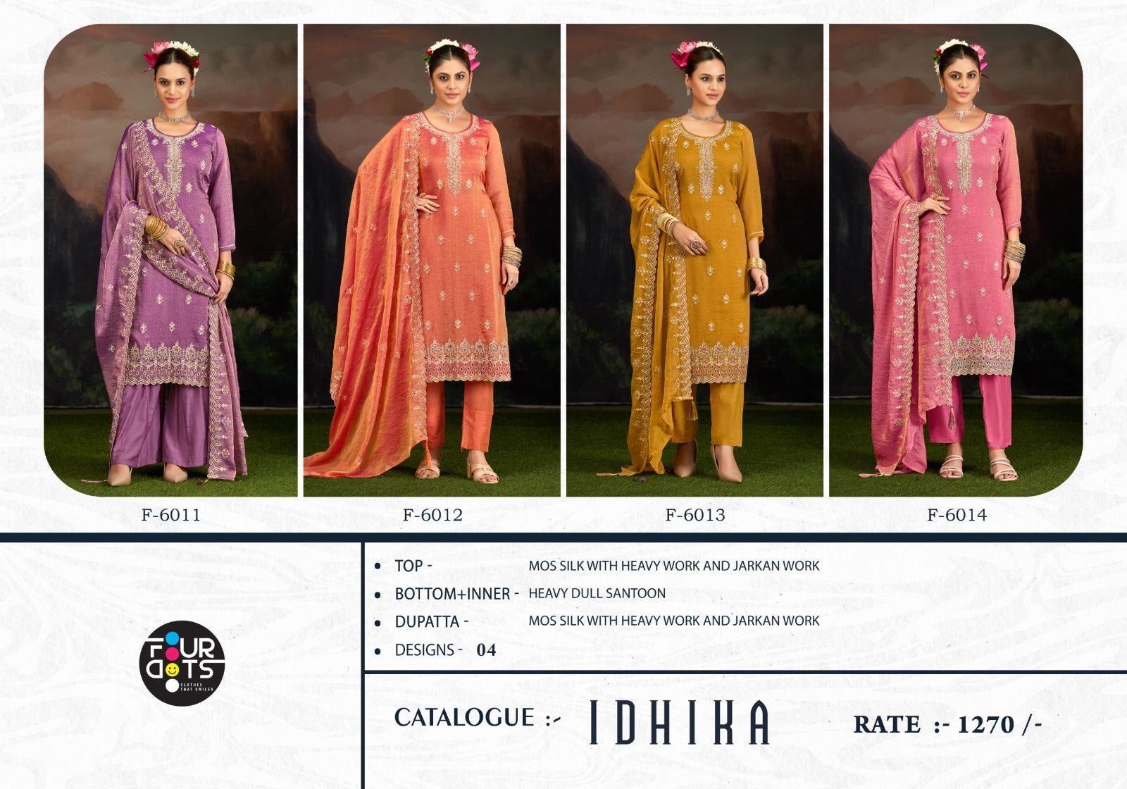 Idhika Four Dots Silk Pant Style Suits Exporter Gujarat