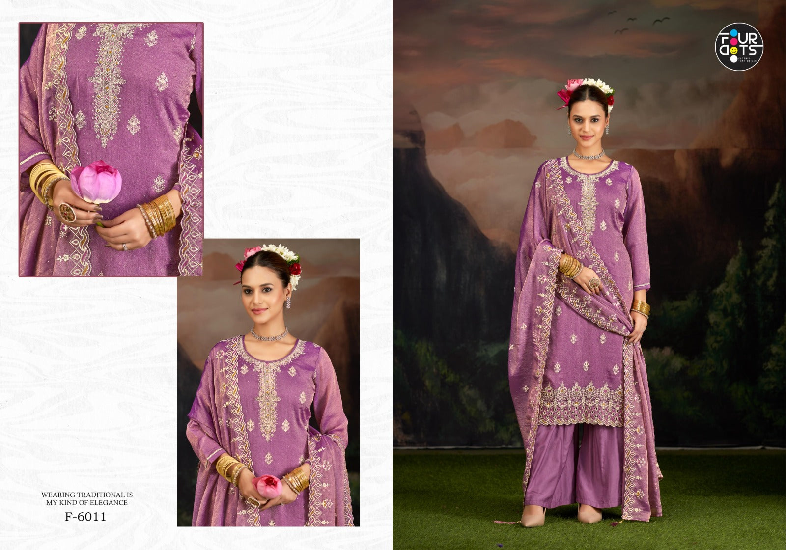 Idhika Four Dots Silk Pant Style Suits Exporter Gujarat