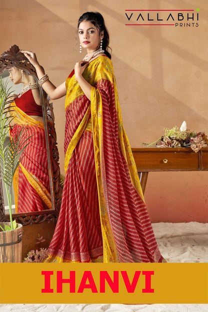Ihanvi Vallabhi Prints Chiffon Sarees Wholesale Rate