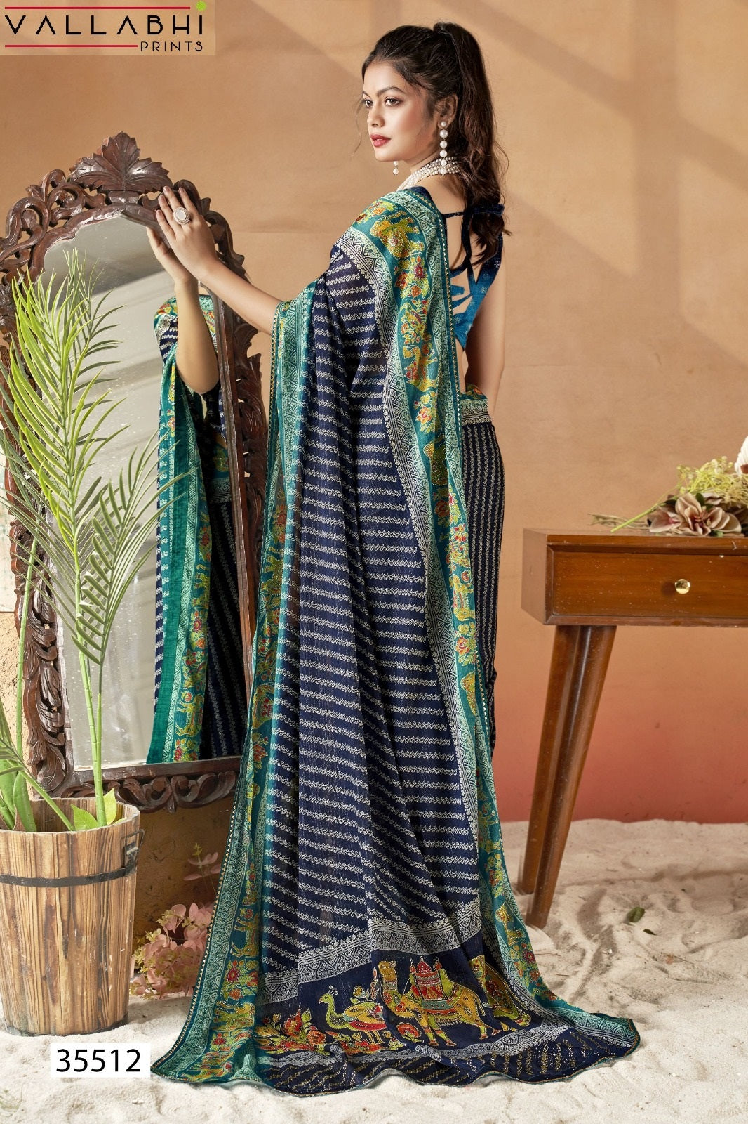 Ihanvi Vallabhi Prints Chiffon Sarees Wholesale Rate