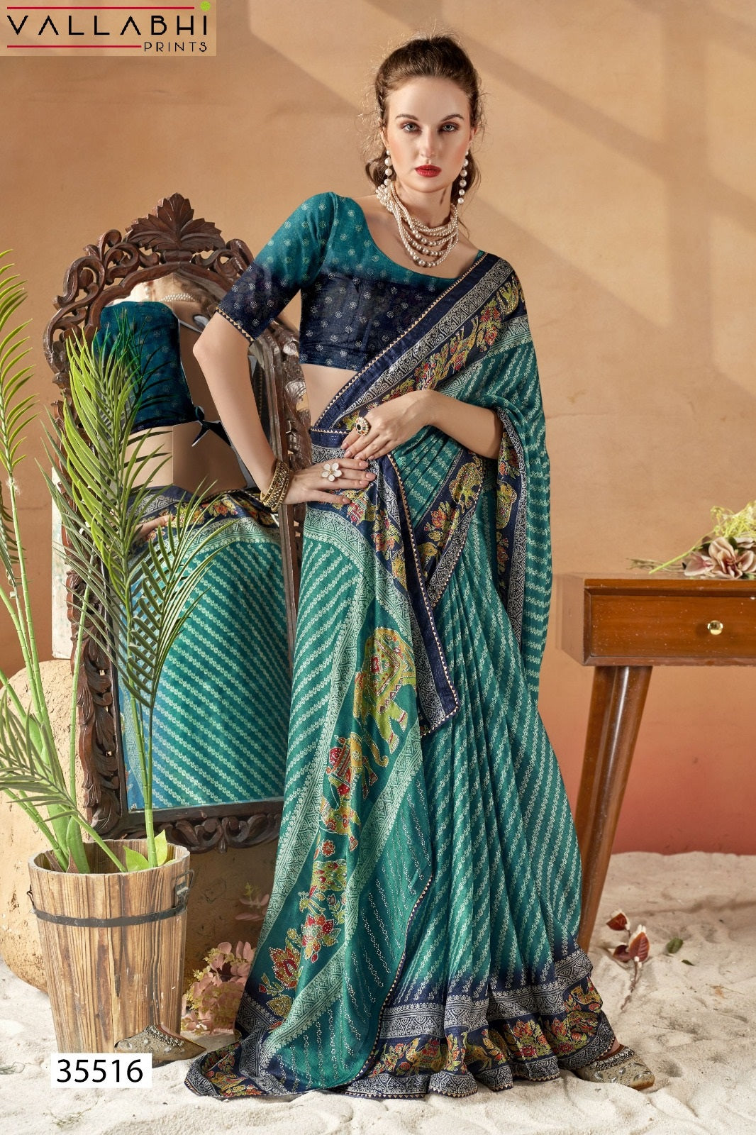 Ihanvi Vallabhi Prints Chiffon Sarees Wholesale Rate