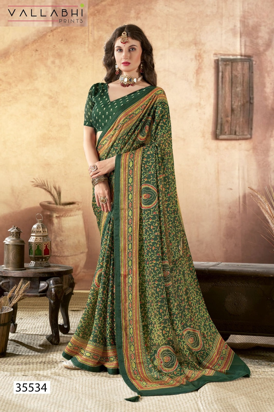 Ihanvi Vol 2 Vallabhi Prints Chiffon Sarees Wholesale