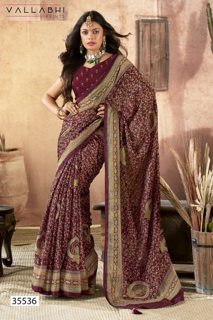 Ihanvi Vol 2 Vallabhi Prints Chiffon Sarees Wholesale