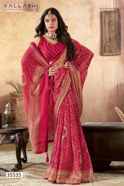 Ihanvi Vol 2 Vallabhi Prints Chiffon Sarees Wholesale