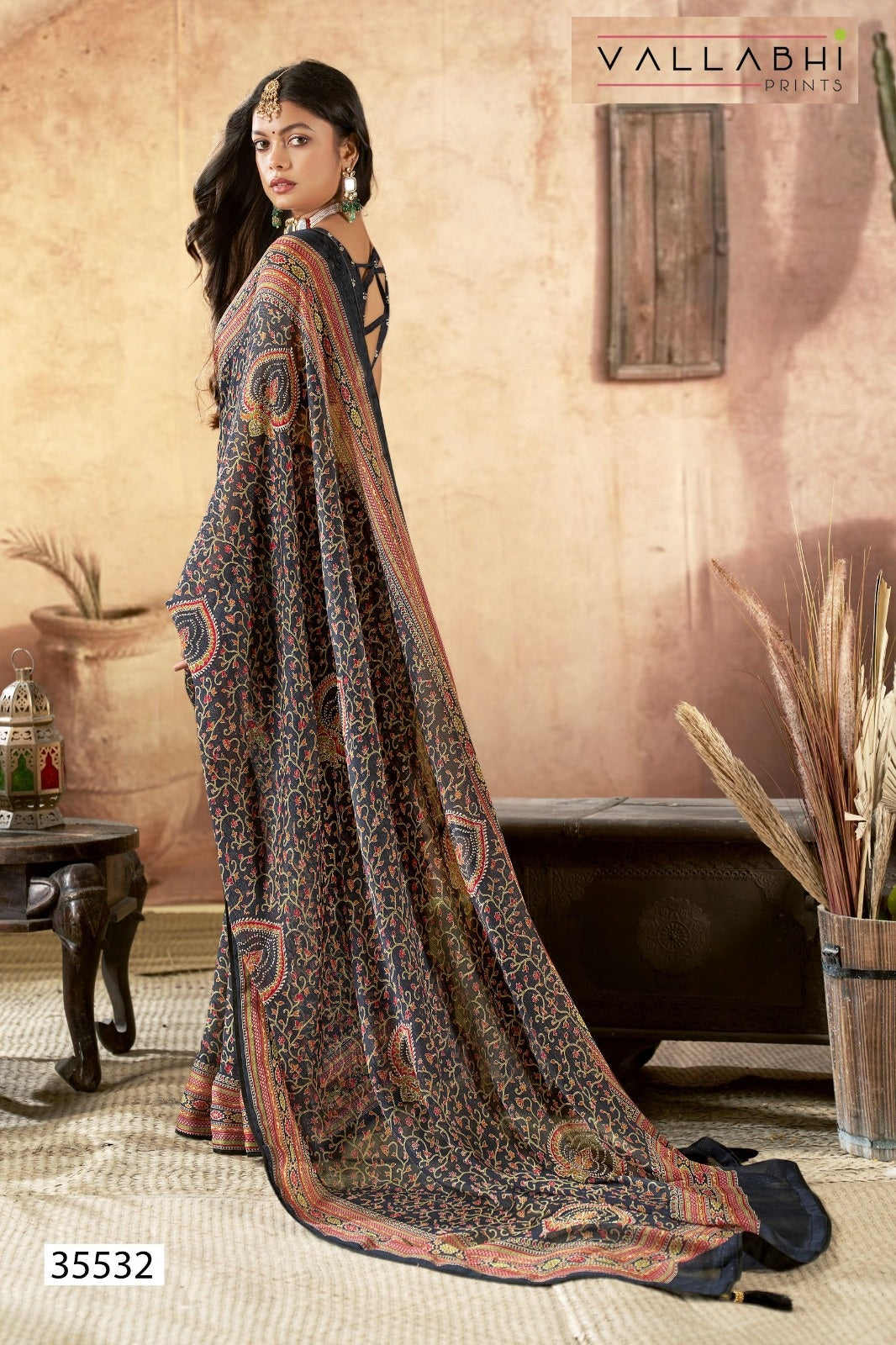 Ihanvi Vol 2 Vallabhi Prints Chiffon Sarees Wholesale