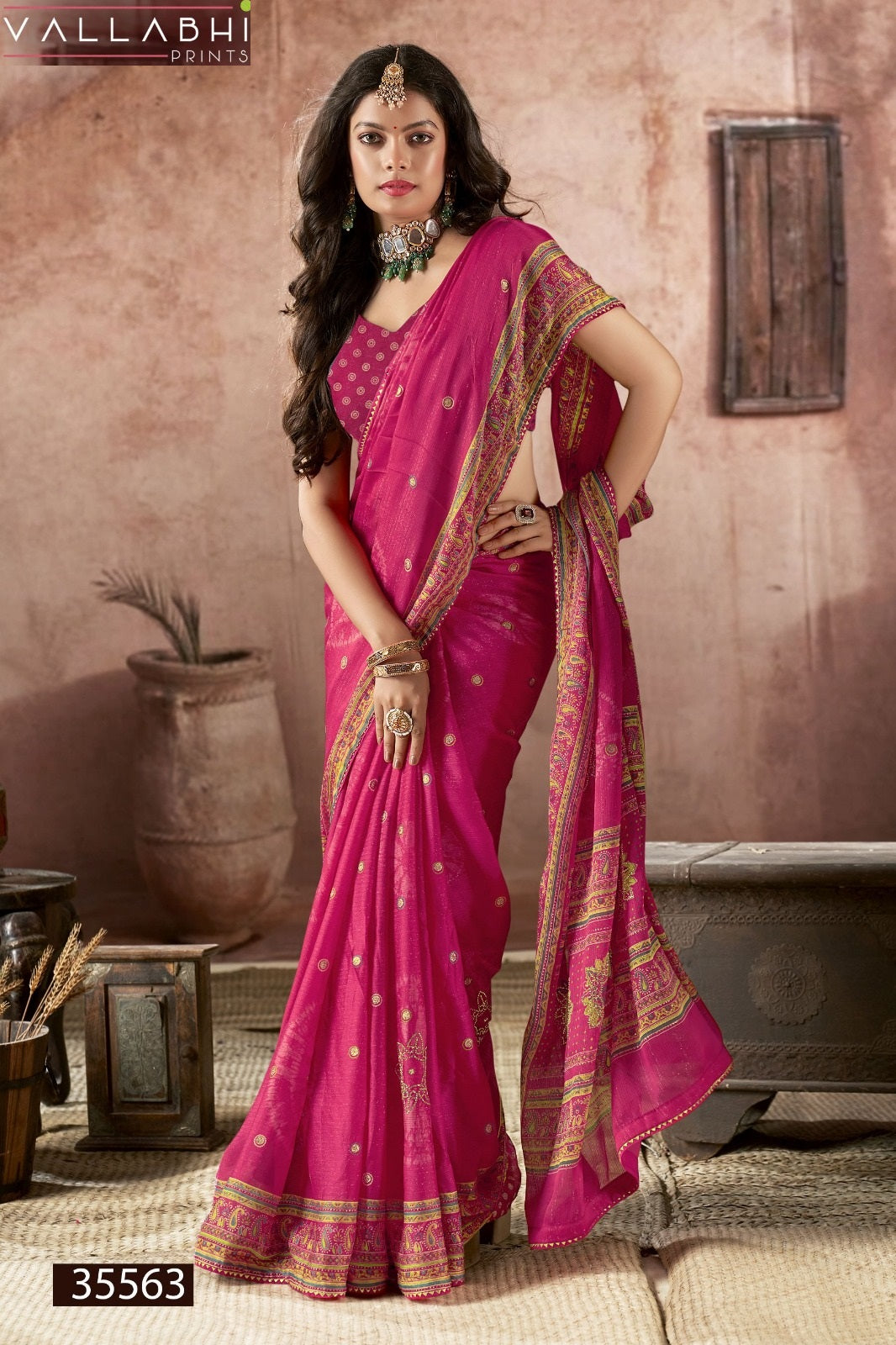 Ihanvi Vol 3 Vallabhi Prints Chiffon Sarees Supplier Gujarat