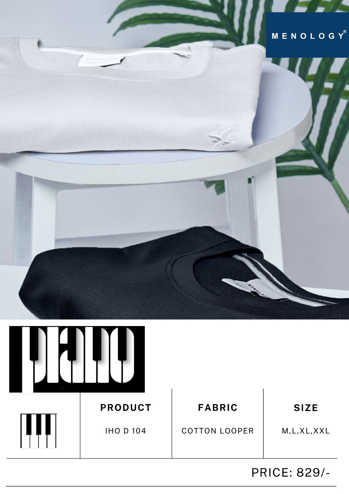 Iho D 104 Menology Cotton Looper Mens Tshirts Wholesale Price