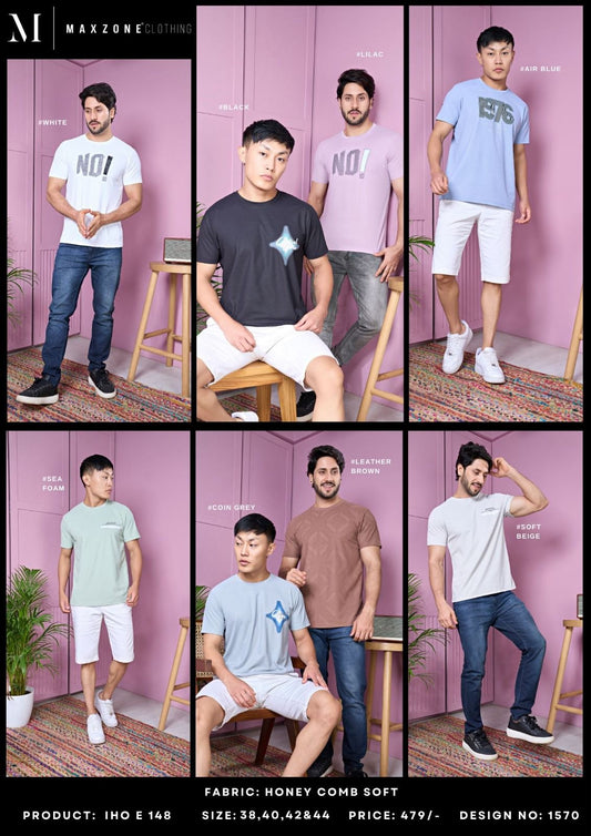 Iho E 148 Maxzone Clothing Honey Comb Mens Tshirts Exporter India