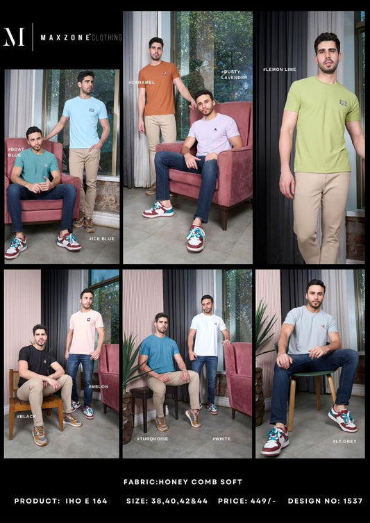 Iho E 164 Maxzone Clothing Honey Comb Mens Tshirts Supplier Ahmedabad