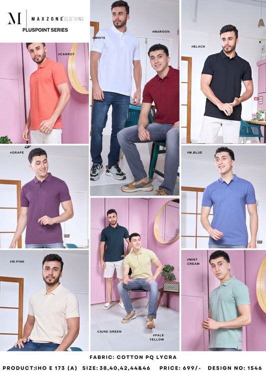 Iho E 173 - A Maxzone Clothing Cotton Lycra Mens Tshirts Wholesale