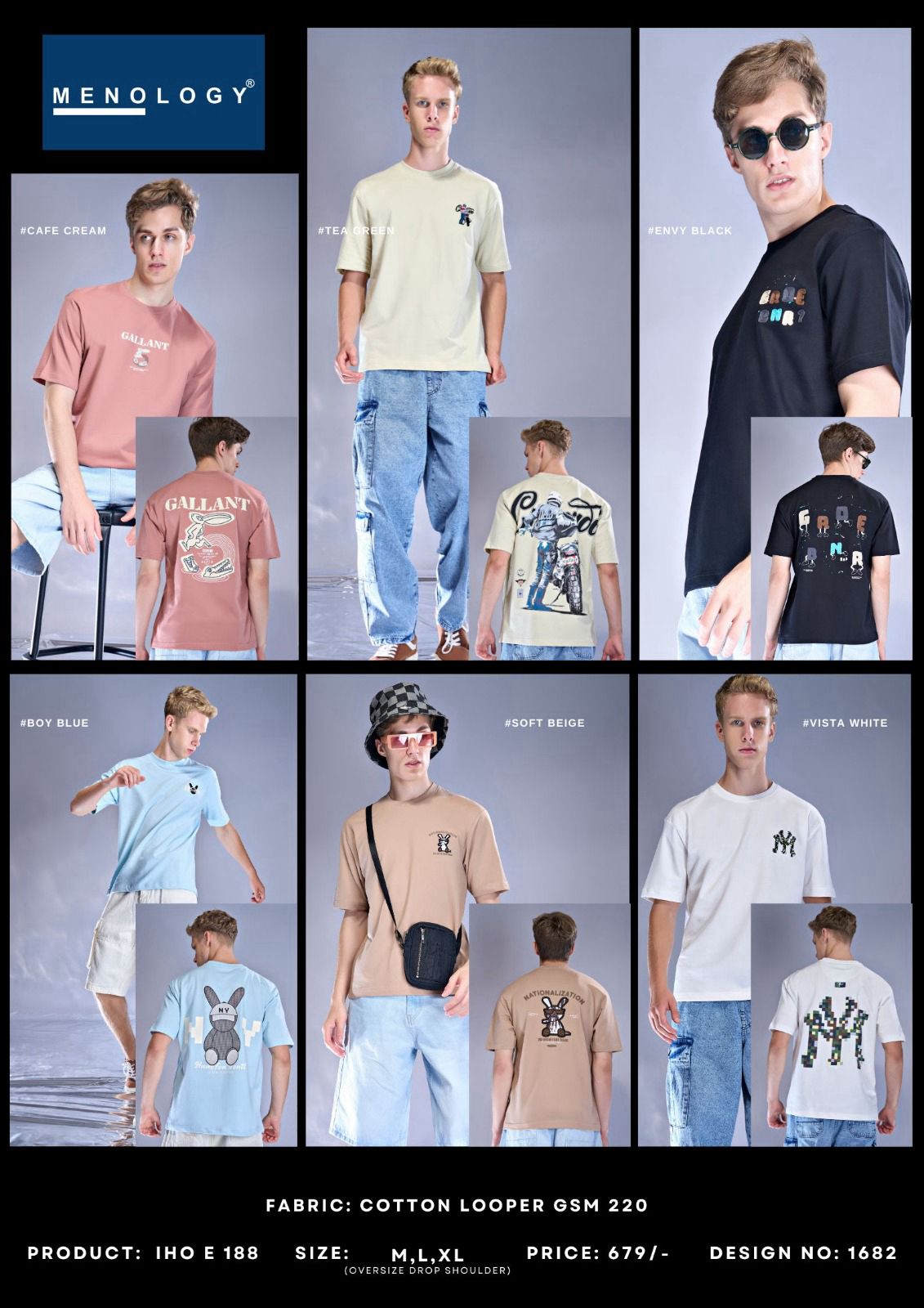 Iho E 188 Menology Cotton Looper Mens Tshirts Wholesaler