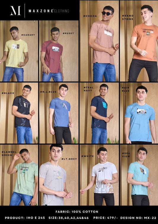 Iho E 245 Maxzone Clothing Cotton Mens Tshirts Wholesale Rate