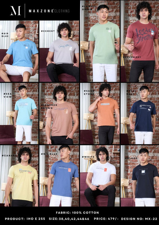 Iho E 255 Maxzone Clothing Cotton Mens Tshirts Manufacturer India