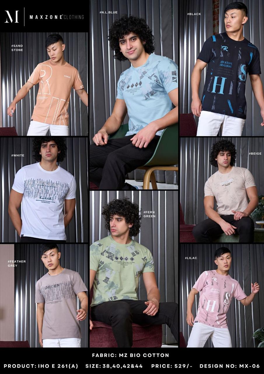 Iho E 261 - A Maxzone Clothing Mz Bio Cotton Mens Tshirts Exporter India