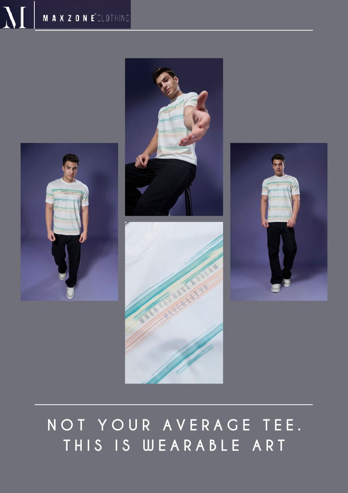 Iho F256 A Design 2244 Maxzone Clothing Tencil Lycra Mens Tshirts Exporter India