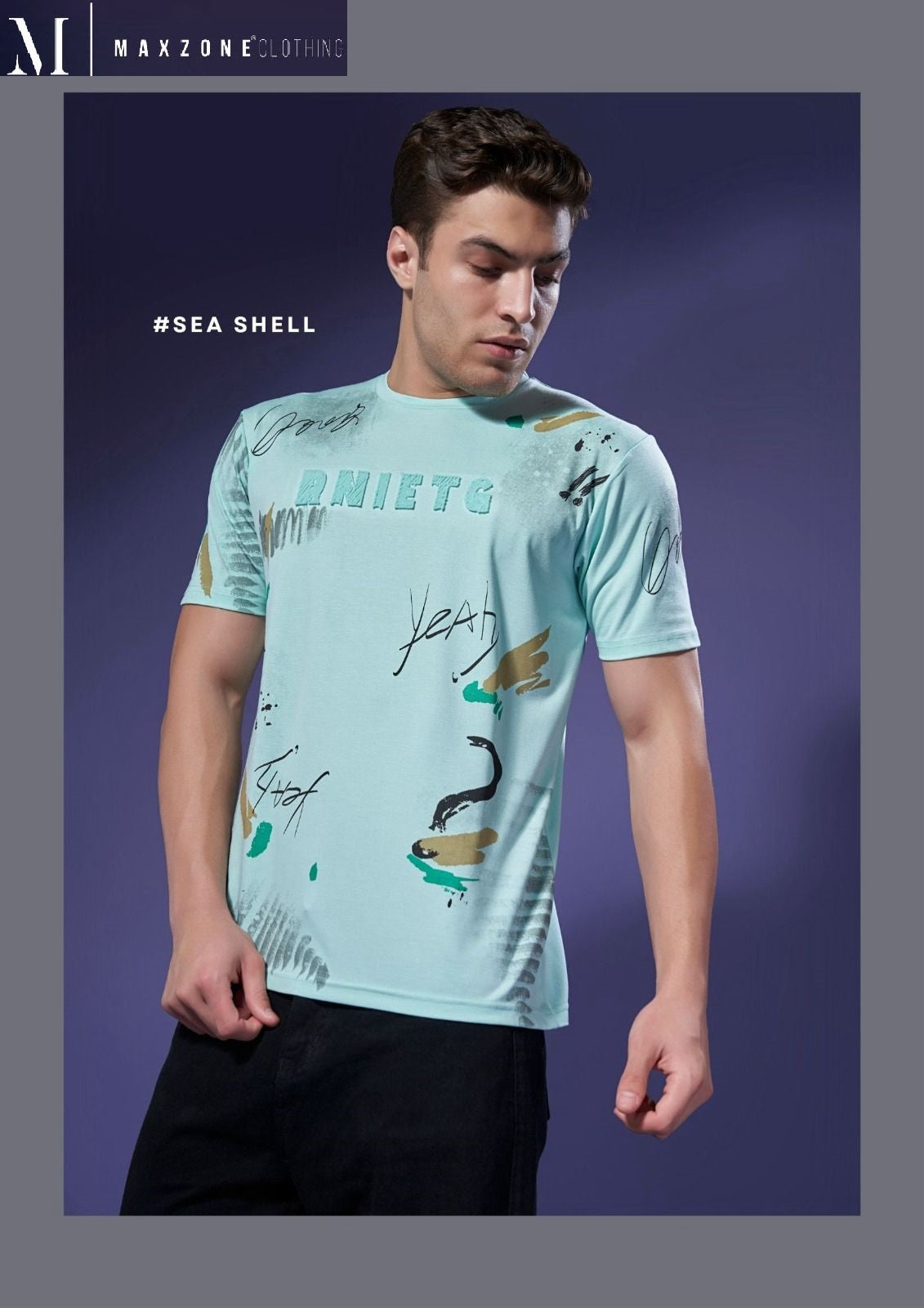 Iho F256 A Design 2244 Maxzone Clothing Tencil Lycra Mens Tshirts Exporter India