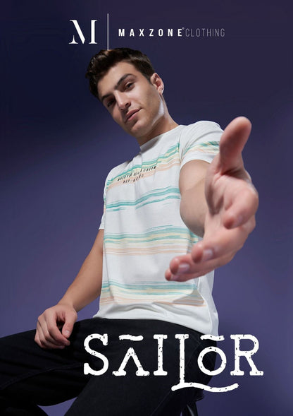 Iho F256 A Design 2244 Maxzone Clothing Tencil Lycra Mens Tshirts Exporter India