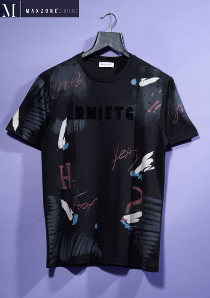 Iho F256 A Design 2244 Maxzone Clothing Tencil Lycra Mens Tshirts Exporter India