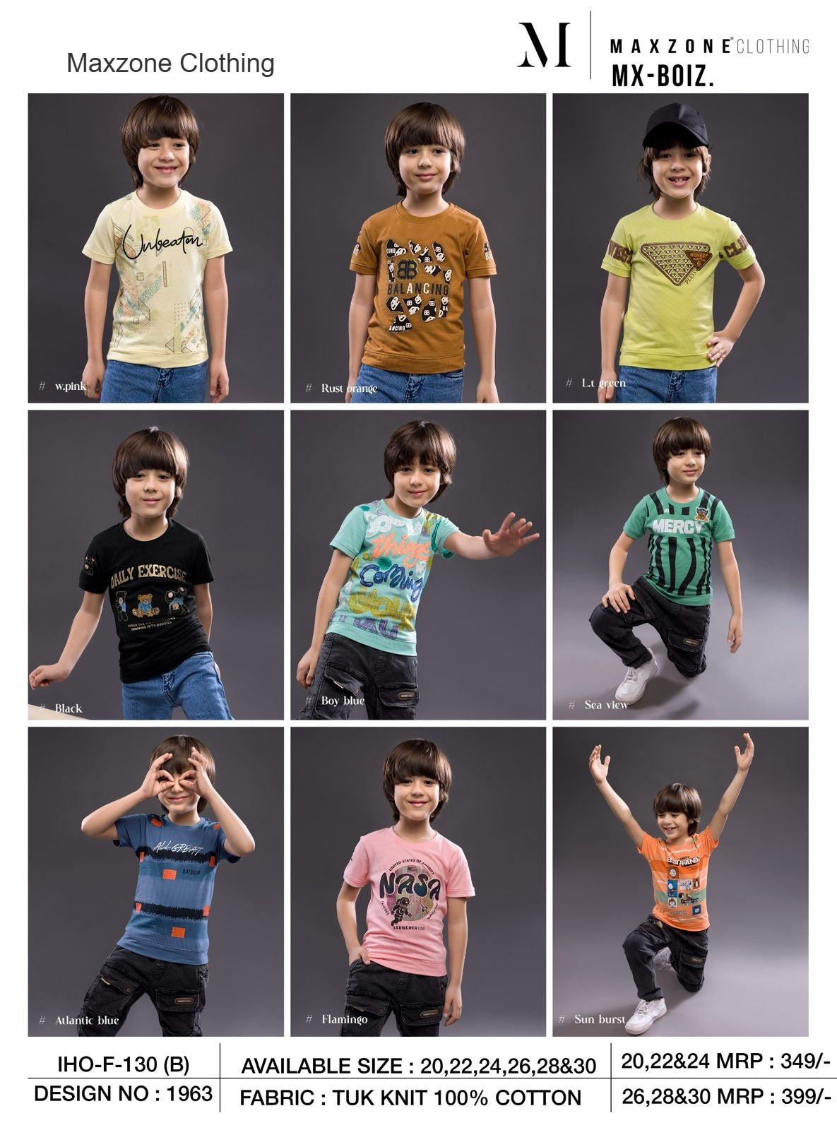 Iho F 130 (B) Maxzone Clothing Knit Boys Tshirt Exporter Gujarat