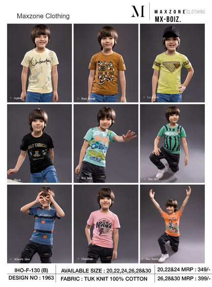 Iho F 130 (B) Maxzone Clothing Knit Boys Tshirt Exporter Gujarat