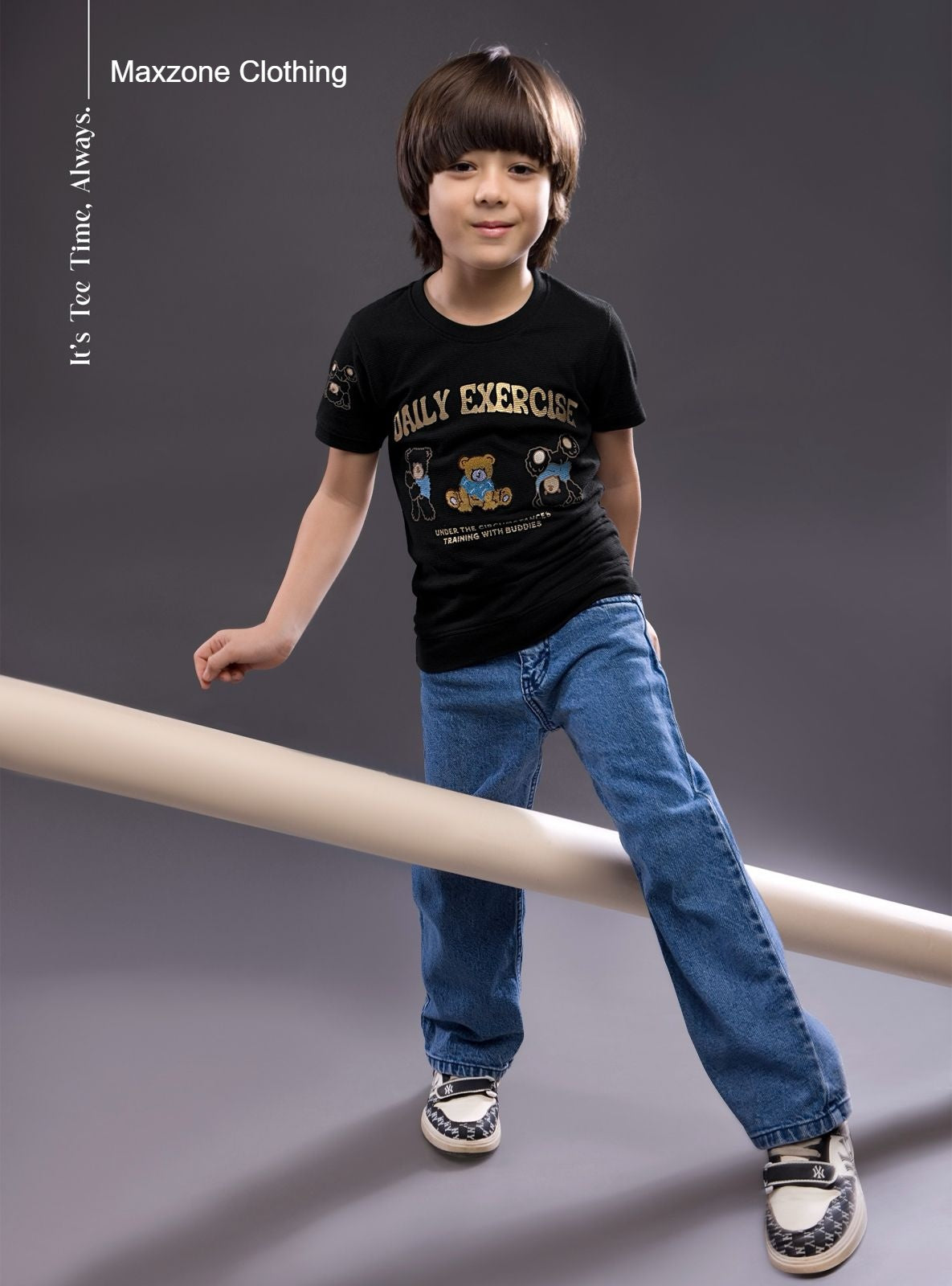 Iho F 130 (B) Maxzone Clothing Knit Boys Tshirt Exporter Gujarat