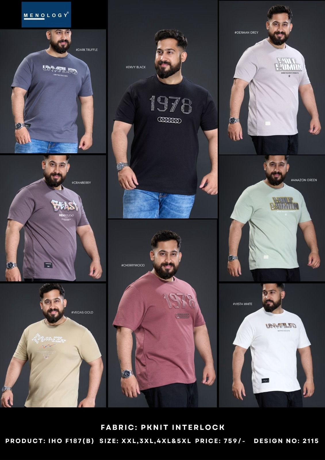 Iho F 187 B Menology Knit Mens Tshirts Wholesale Price