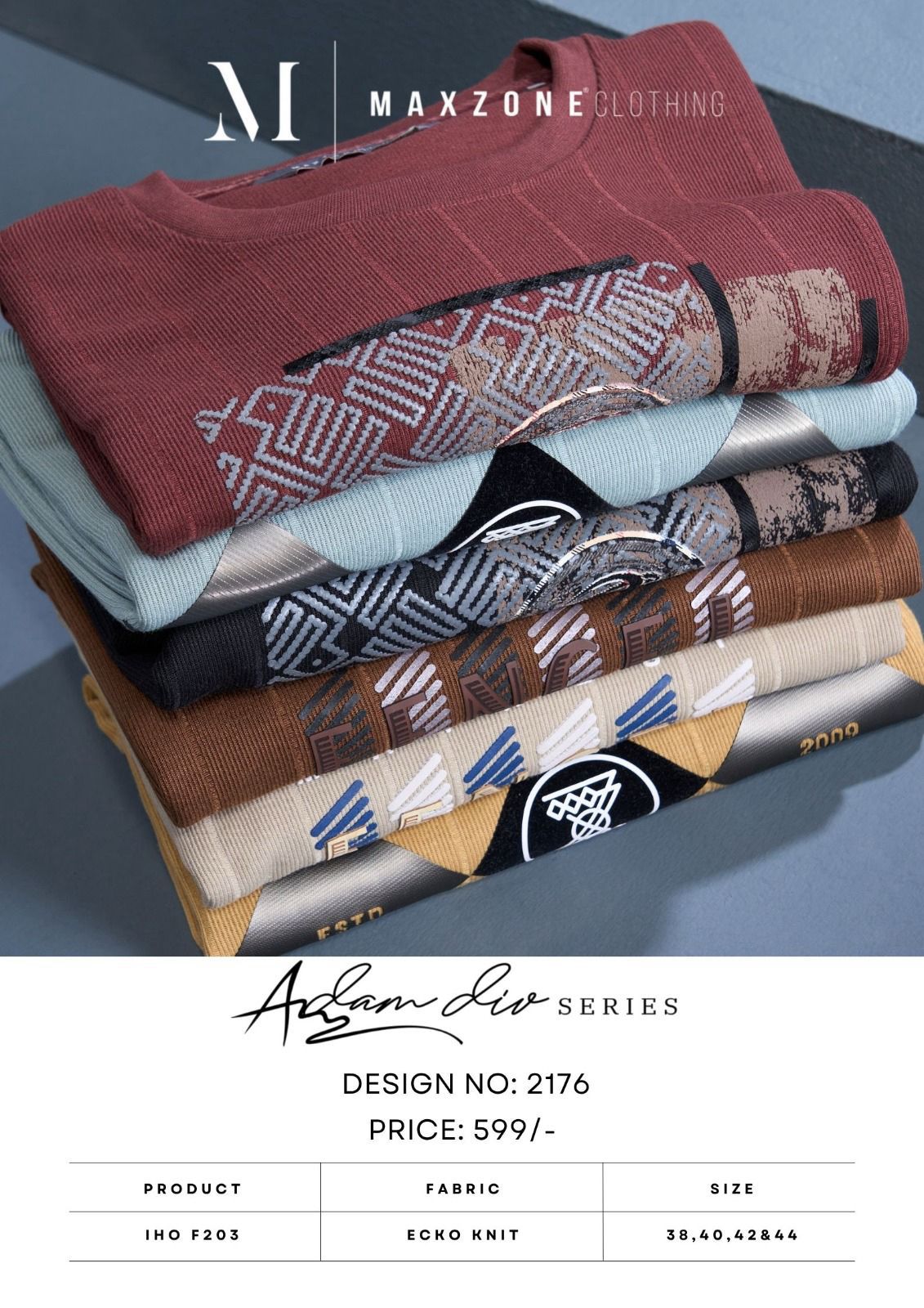 Iho F 203 Maxzone Clothing Knit Mens Tshirts Wholesale Rate