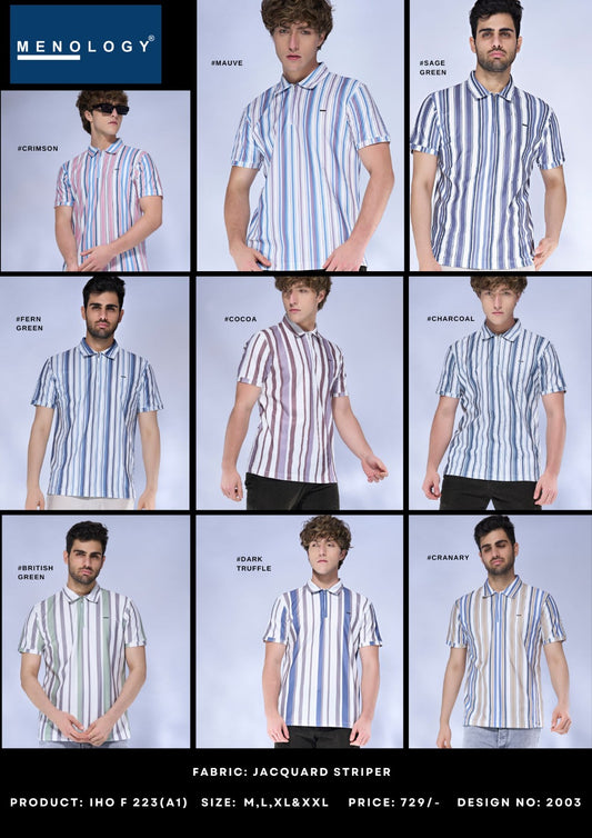 Iho F 223 A1 Menology Jacquard Mens Tshirts Exporter India
