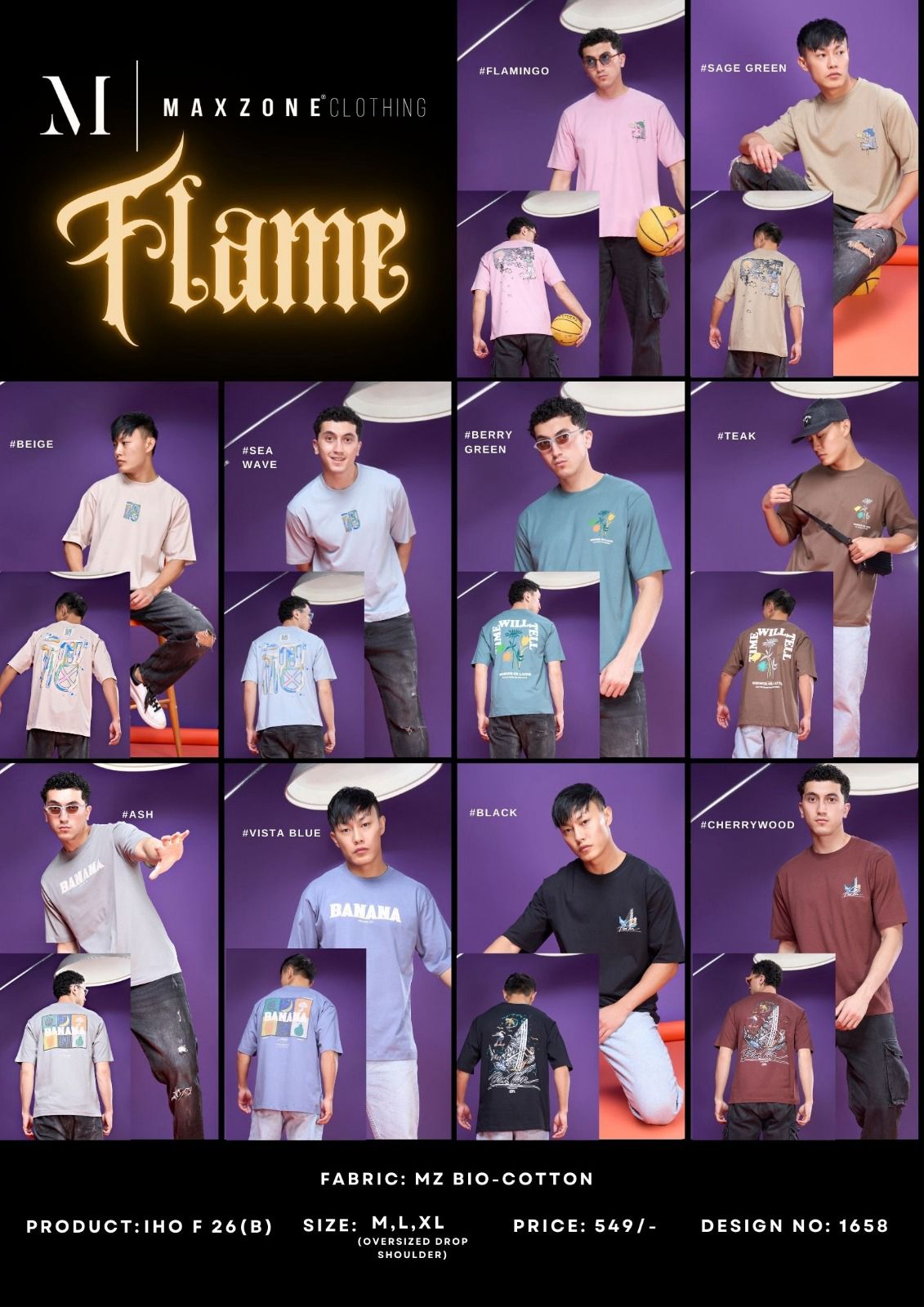 Iho F 26 - B Maxzone Clothing Mz Bio Cotton Mens Tshirts Wholesale Price